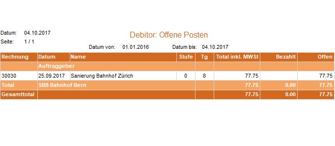 Anzeigen der offenen Posten