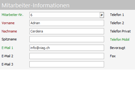 Mitarbeiter erfassen
